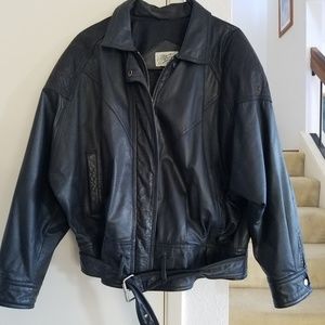 Vintage Nordstrom Brass Plum ladies leather jacket